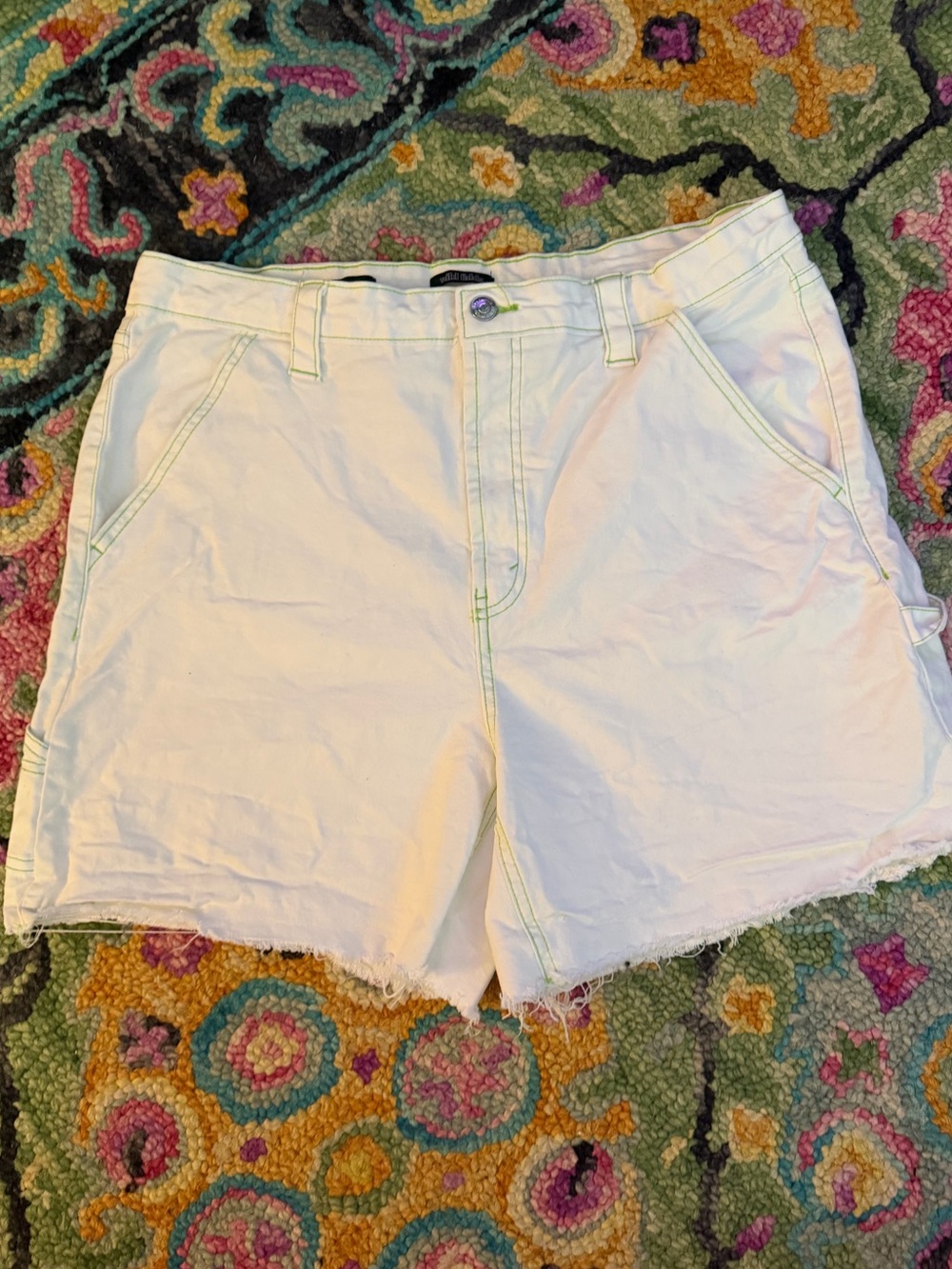 Wild Fable White Frayed Hem Casual Bermuda Shorts